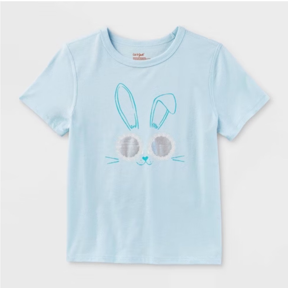 Cat & Jack Girl’s Short Sleeve Bunny Top